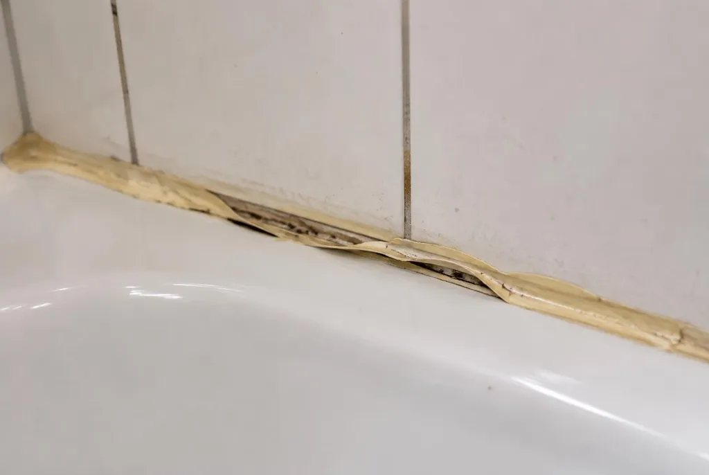 Kitbedrijf Heemskerk – loslatende kit naast het bad